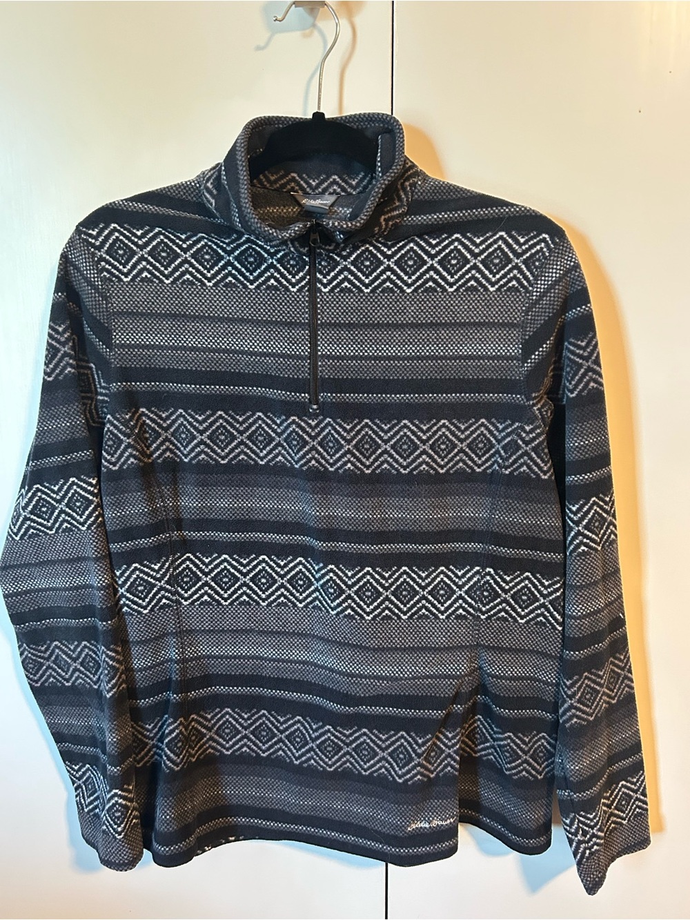 Eddie Bauer Gray quarter-zip fleece pullover